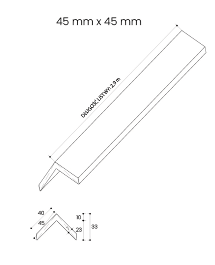 rys tech LISTWA KĄTOWA PREMIUM 45x45 2,9 m