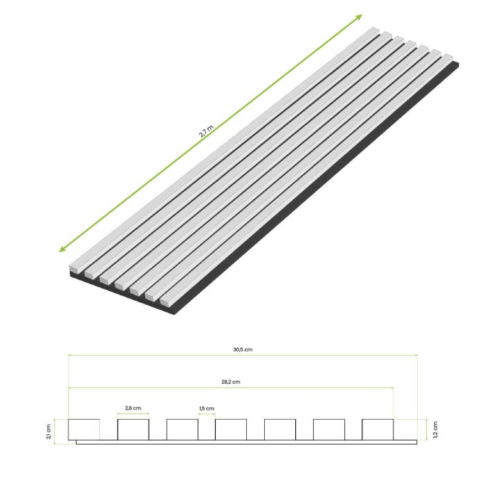 Akustikpaneel auf Filz Goldene Eiche 2,1 x 30,5 cm – 2,7 m – Bild 5