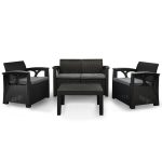 Gartenmöbel-Set aus Technorattan 4-Sitzer Sofia Anthrazit