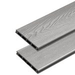 3D Classic WPC Terrassendiele Warmes Grau - 4 m