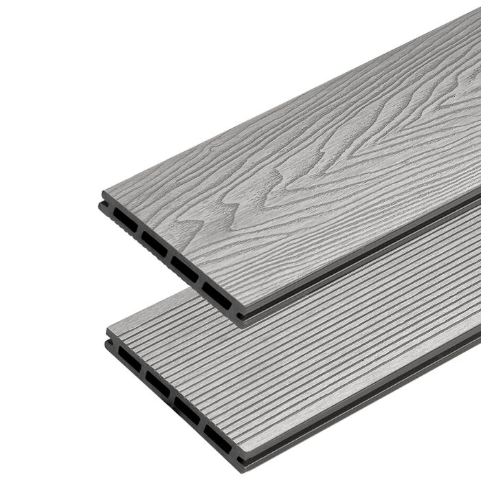 3D Classic WPC Terrassendiele Warmes Grau - 4 m – Bild 1