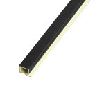 Wandlamellen Startleiste Glitzer Schwarz 2,4 x 2,4 cm - 2,7 m