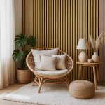 wizualizacja Lamele ścienne akustyczne na filcu Złoty Dąb 2,1 x 30,5 cm (1)